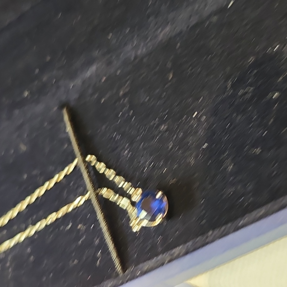 Swarovski Necklace with One Side Earing Blue Accent - Picture 6 of 7